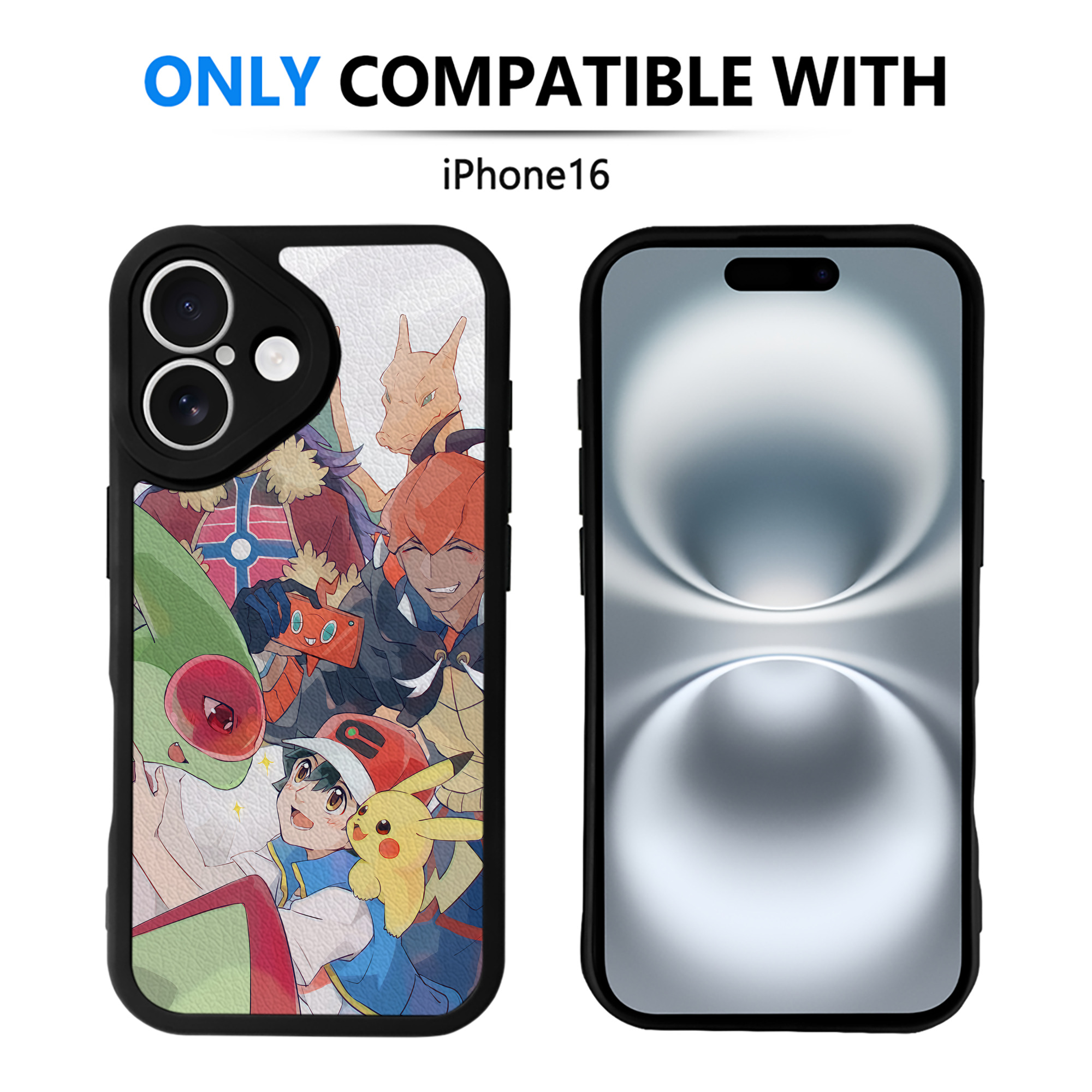 （画像用） ポケットモンスター Pokémon 【iPhone 16シリーズ対応】シリコンスマホケース（レザー調） 材質：シリコン